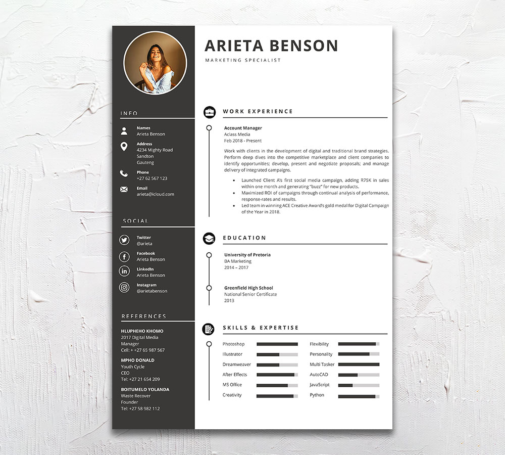 Student Cycle Resume CV Design South Africa