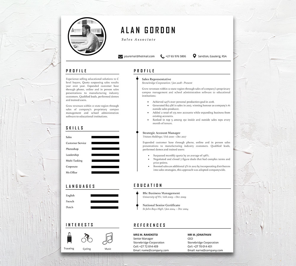 Student Cycle Resume CV Design South Africa