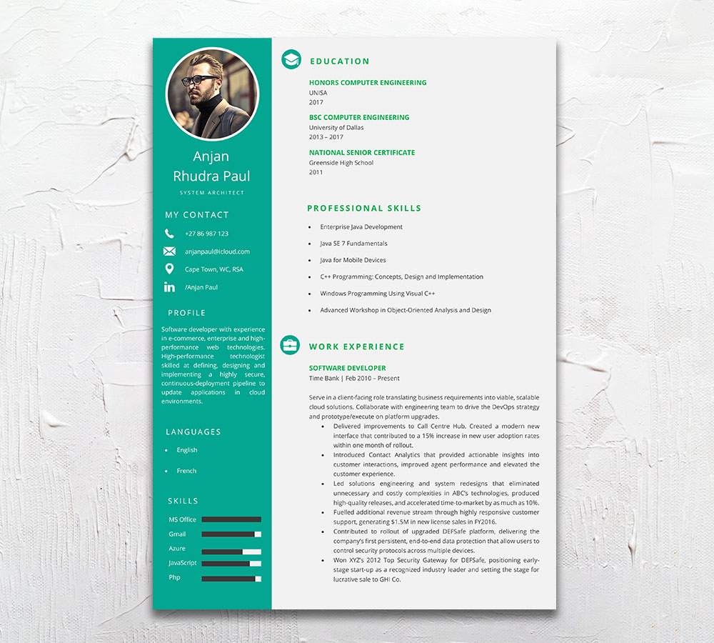 Student Cycle Resume CV Design South Africa