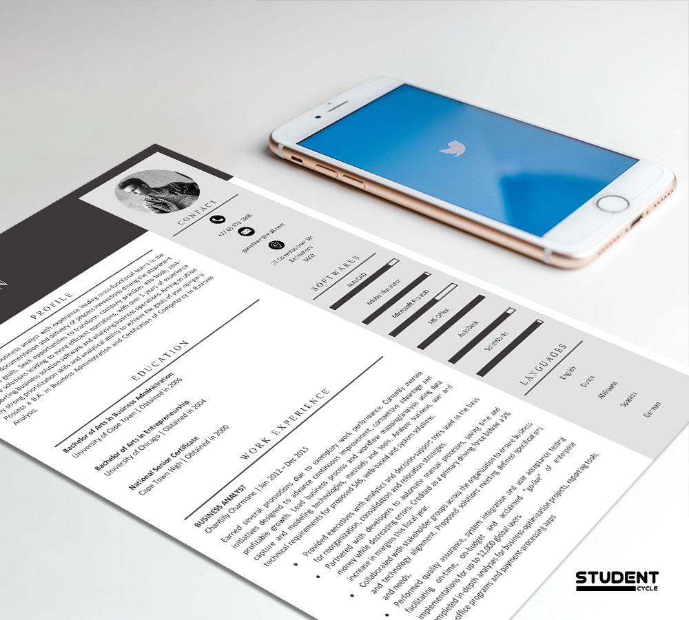 Analyst CV Design Preview 3 - Student Cycle