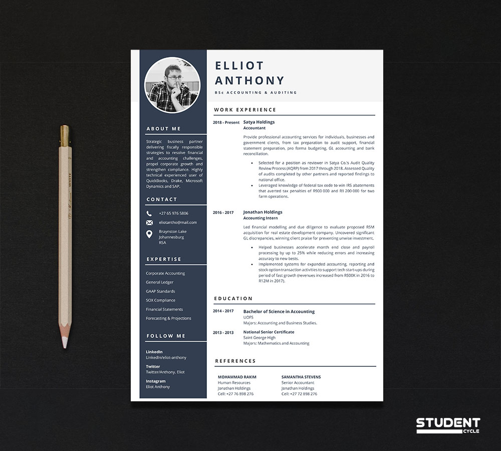 Auditor CV Design Preview 3 - Student Cycle