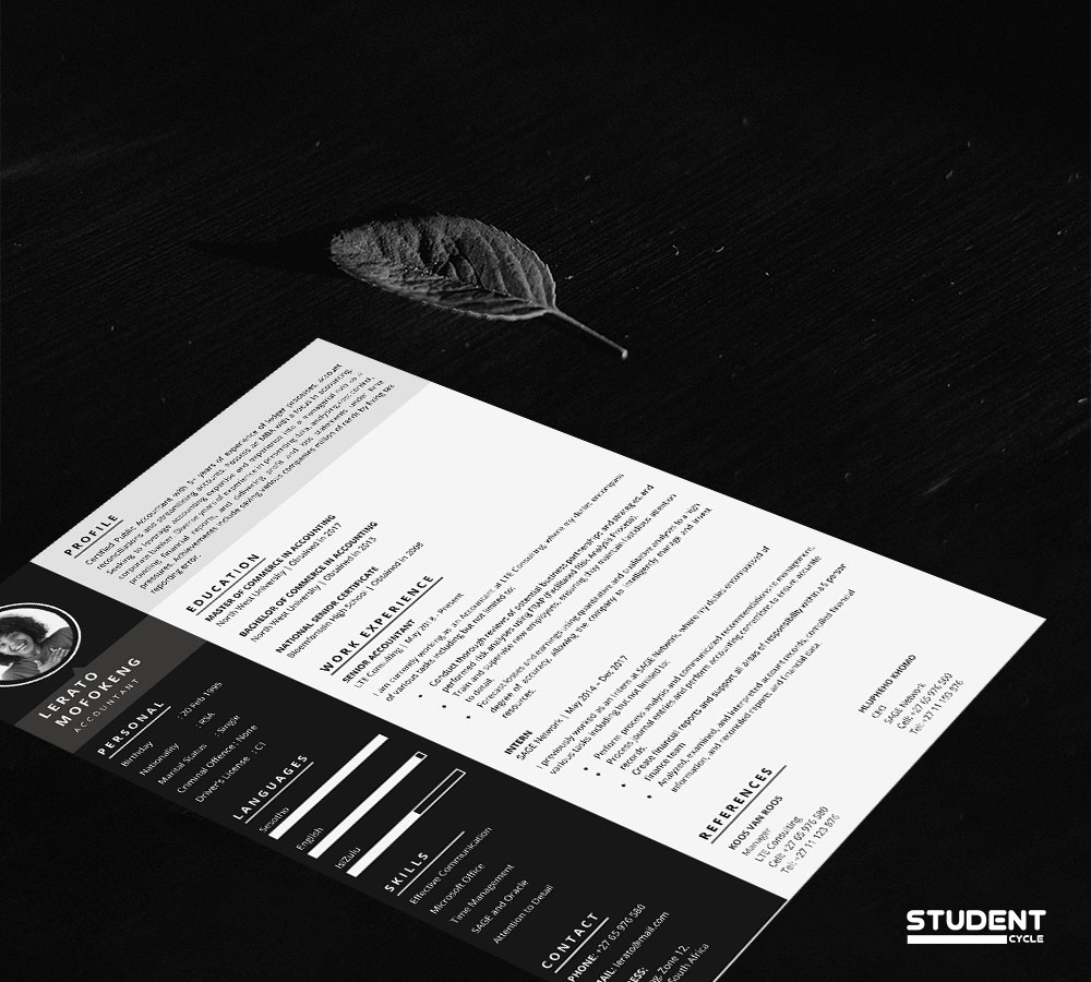 Accountant CV Design Preview 3 - Student Cycle