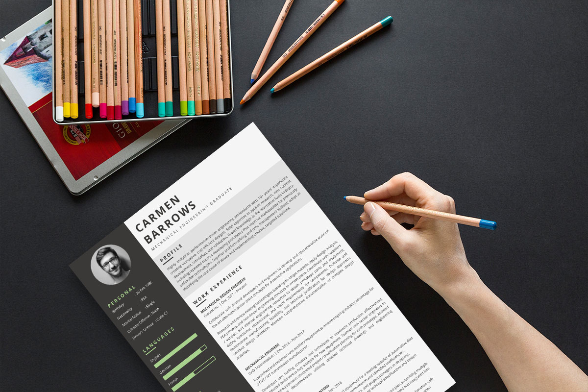 Mechanical Engineer CV Design Preview 4 - Student Cycle