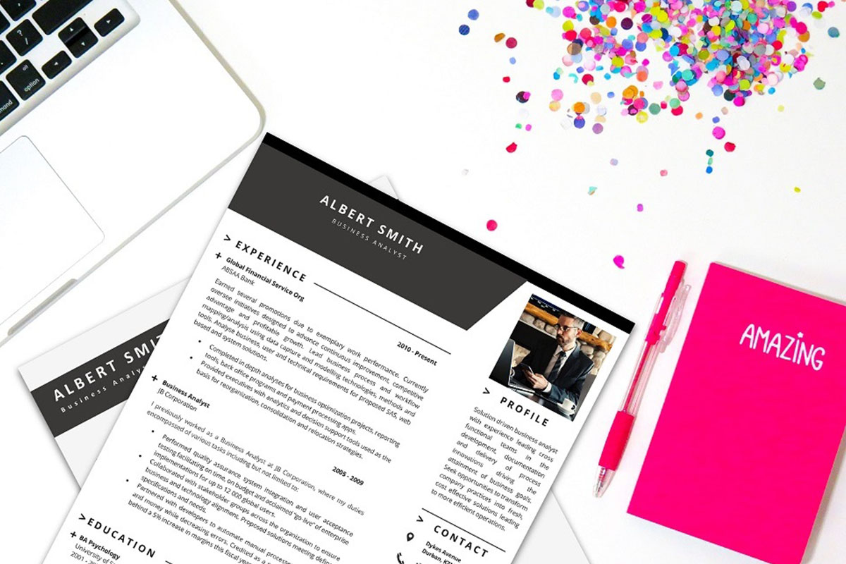 Business Analyst CV Design Preview 4 - Student Cycle