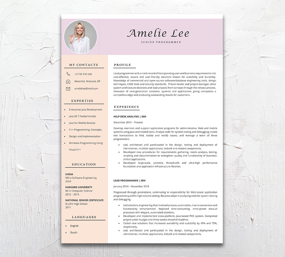 Programmer - Student Cycle Resume Template