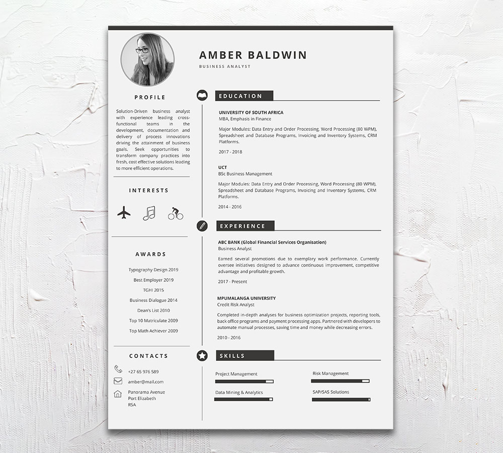 Risk Analyst - Student Cycle Resume Template