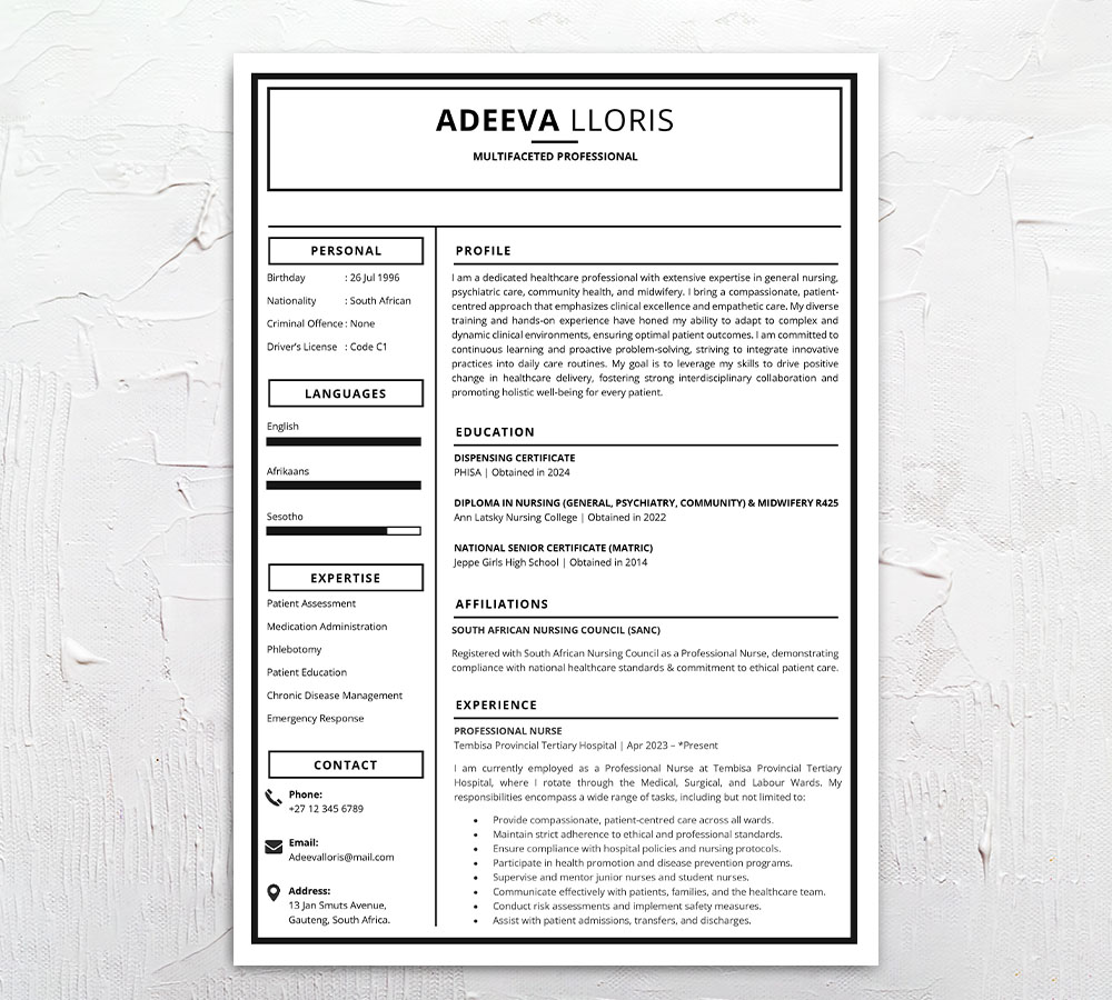 Test Design - Resume Design CV Template - Student Cycle