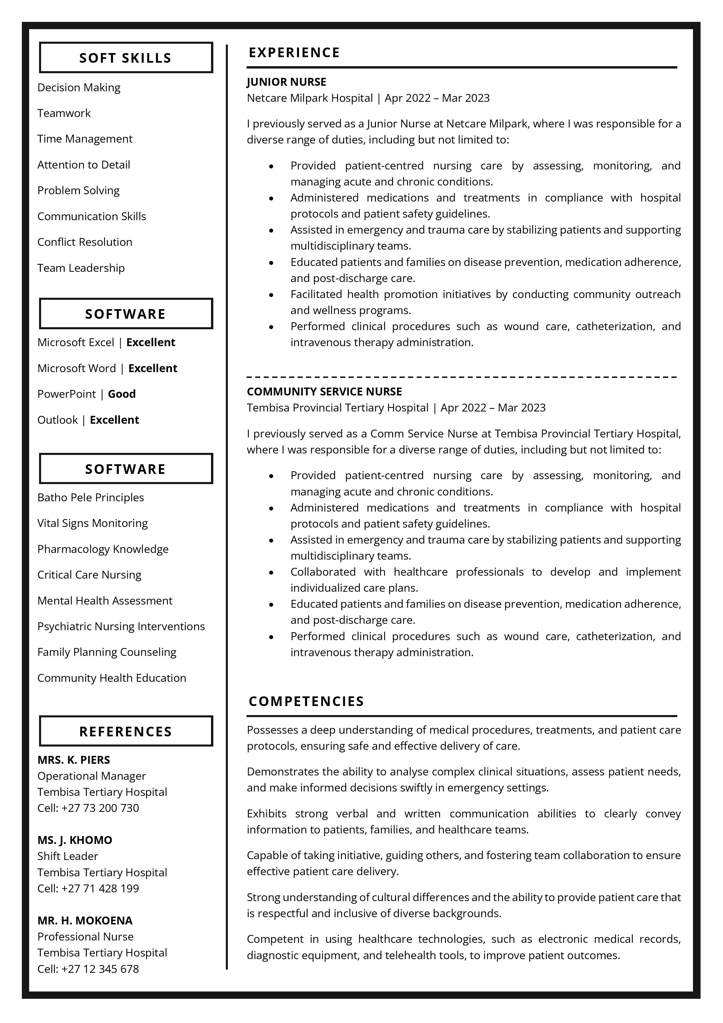 Test Design CV Design Preview 3 - Student Cycle